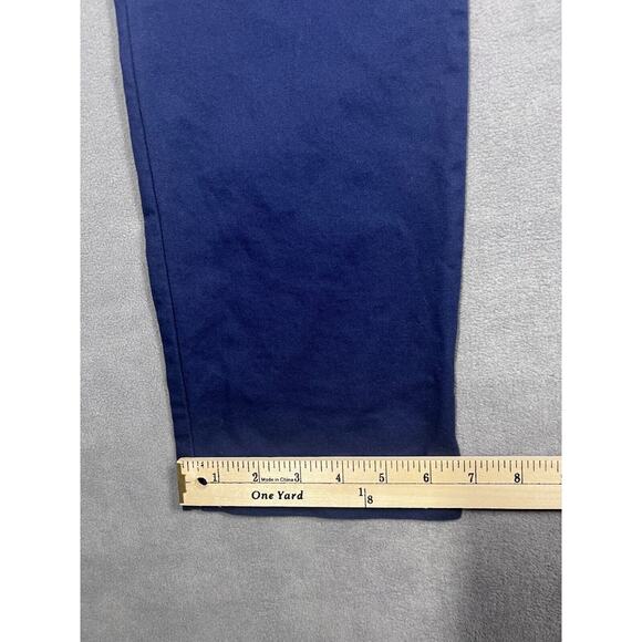 Polo Ralph Lauren Chino Pants Women's 14 Navy Blue Low Rise Ankle Length Zip Fly - Picture 8 of 8